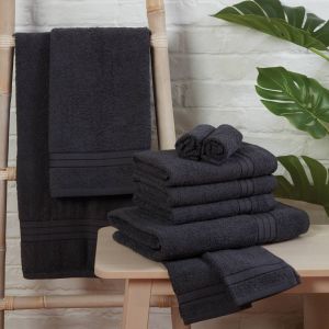 10pc 500gsm Cotton Towel Bale - Charcoal