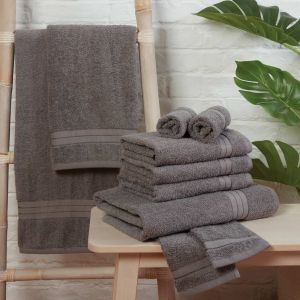 10pc 500gsm Cotton Towel Bale - Grey