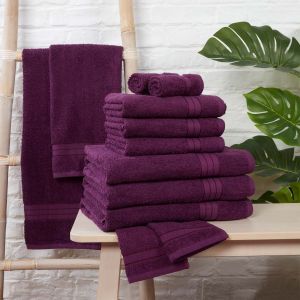 12pc Towel Bale - Aubergine
