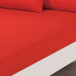 Brentfords Plain Dyed Fitted Sheet - Red