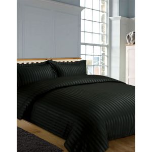 Hotel Stripe 4 Pc Complete Set with Sheet - Black