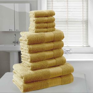 10pc 500gsm Cotton Towel Bale - Ochre Yellow