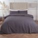 Ruffle Stripe Bedding Set - Charcoal