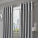 Sienna Home Crushed Velvet Band Eyelet Curtains - Silver Grey
