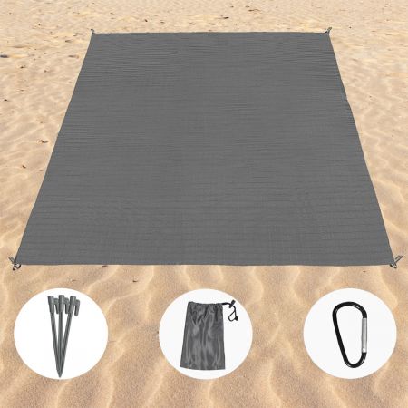 150 x 150cm Beach Blanket Mat - Charcoal