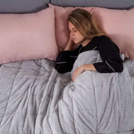 Teddy Weighted Blanket - Silver