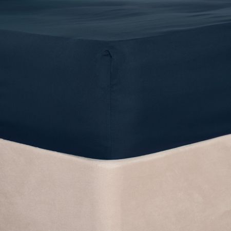 Brentfords Plain Dyed Fitted Sheet - Navy