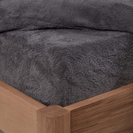 Teddy Fitted Sheet - Charcoal