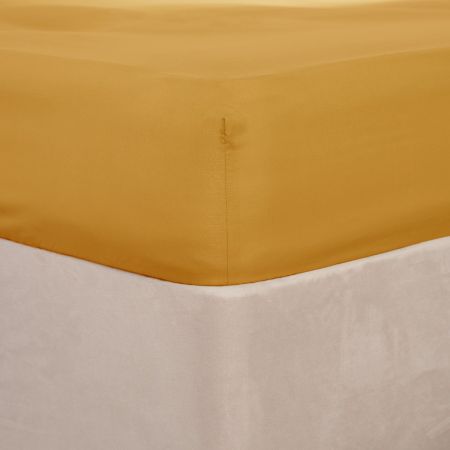 Plain Dye Fitted Sheet - Ochre Yellow