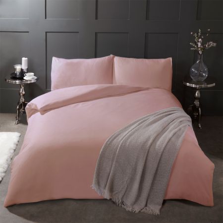 Brushed Duvet Complete Bedding Set - Blush Pink