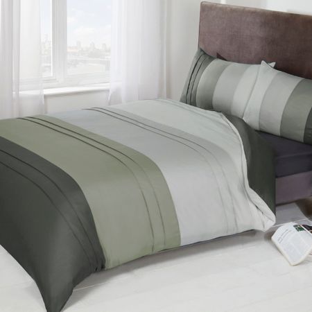 Colour Block Bedding Set, Grey Silver