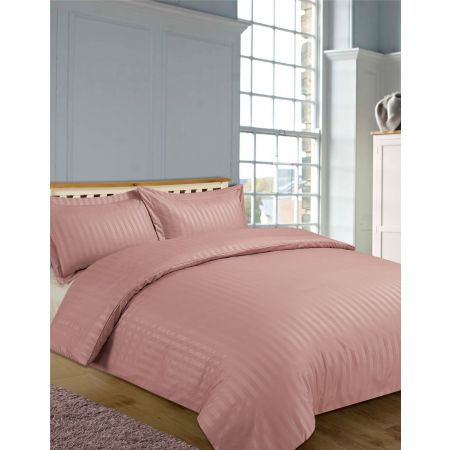 Hotel Stripe 4pc Complete Set with Sheet - Dusty Pink