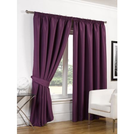 Faux Silk Blackout Curtains - Aubergine