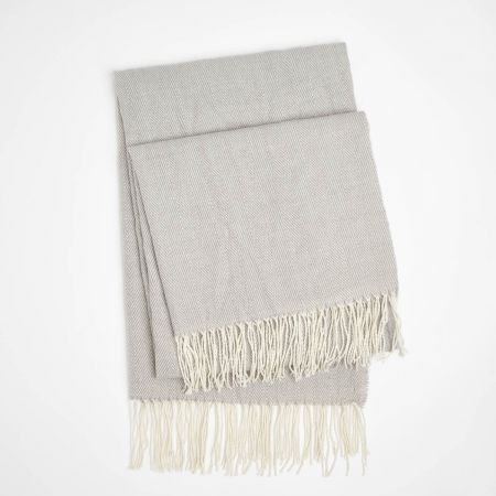 Acrylic Striped Blanket, Silver - 150 x 200cm