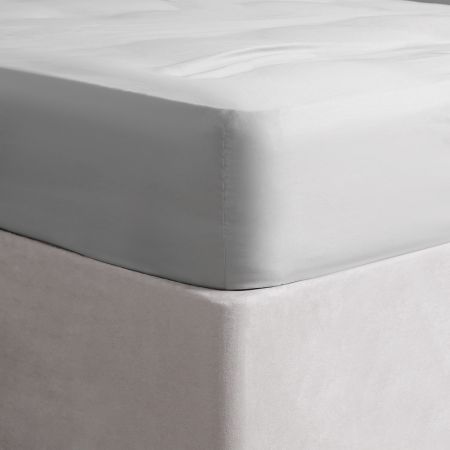 400 Thread Count 100% Cotton Fitted Sheet - Silver