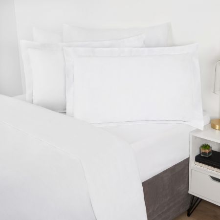 2 Pack Cotton Oxford Pillowcases, White - 50 x 75cm