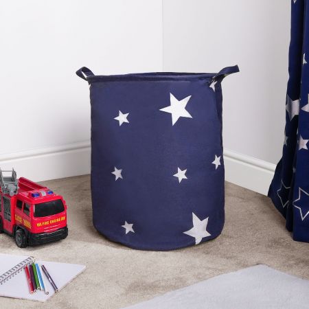 Star Print Laundry Basket, Navy - One Size