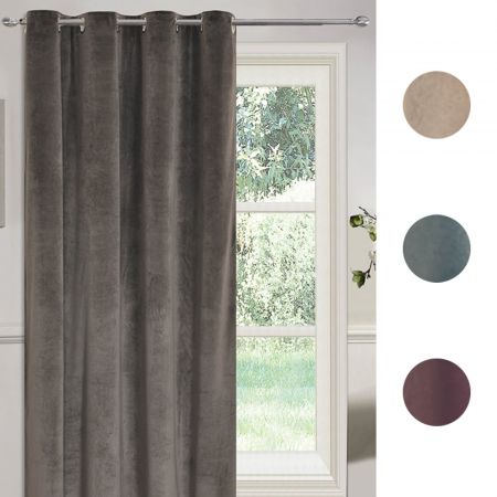 Sienna Matt Velvet Eyelet Single Door Curtain Panel - 54