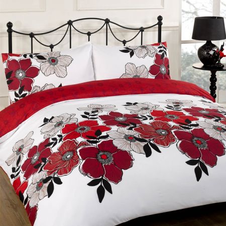 Red Floral Bedding Set