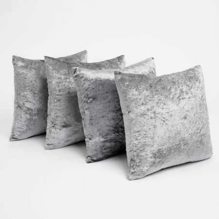 Crushed Velvet Cushion Cover - Silver